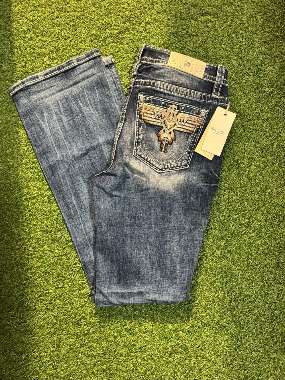 Miss Me Mid-Rise Bootcut M3910B Vintage Blue Size 31x34 ~ NWT